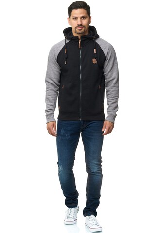 INDICODE JEANS Sweat jacket 'Arbutus' in Black