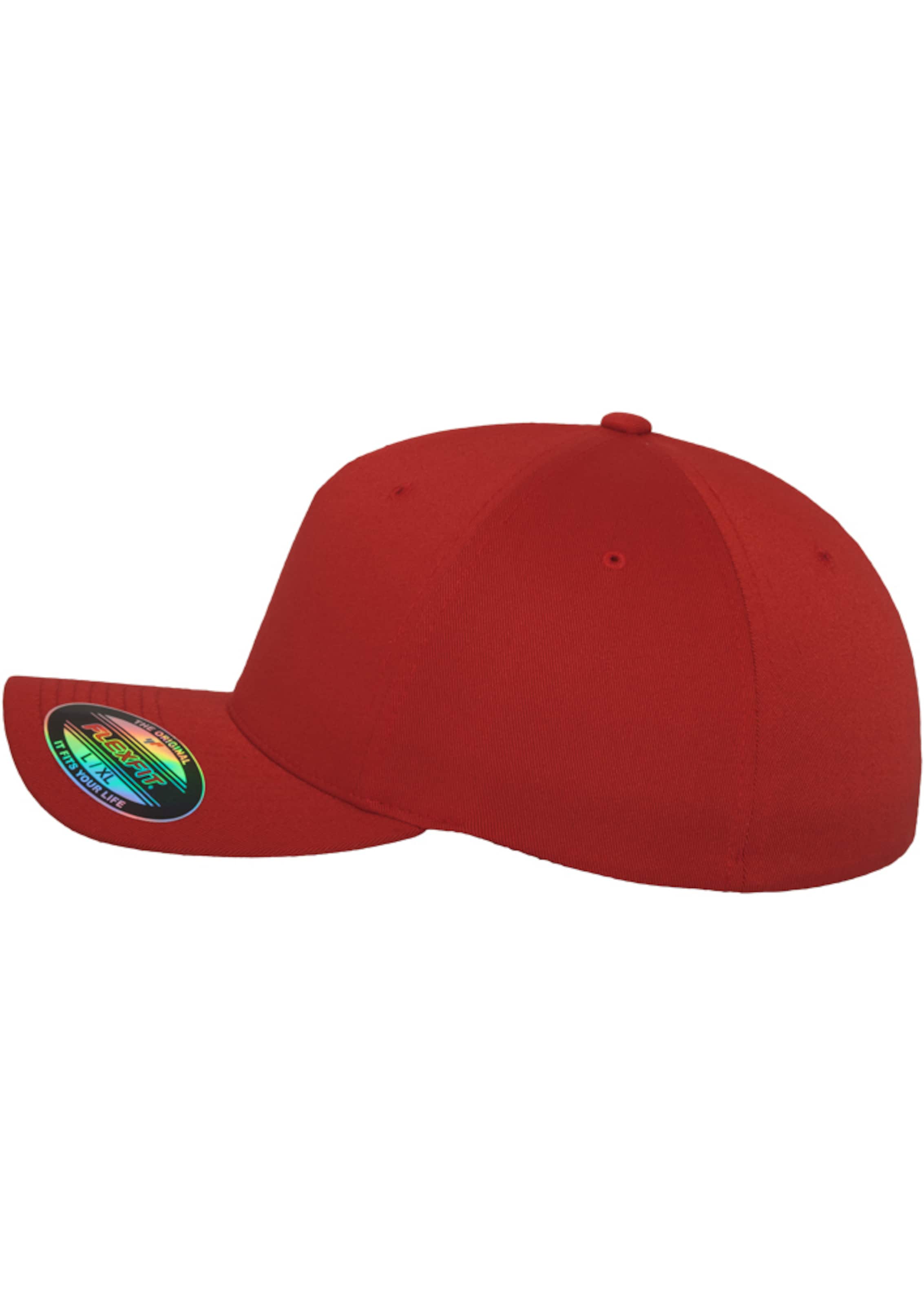 Cappello da baseball 'Panel' di Flexfit in rosso