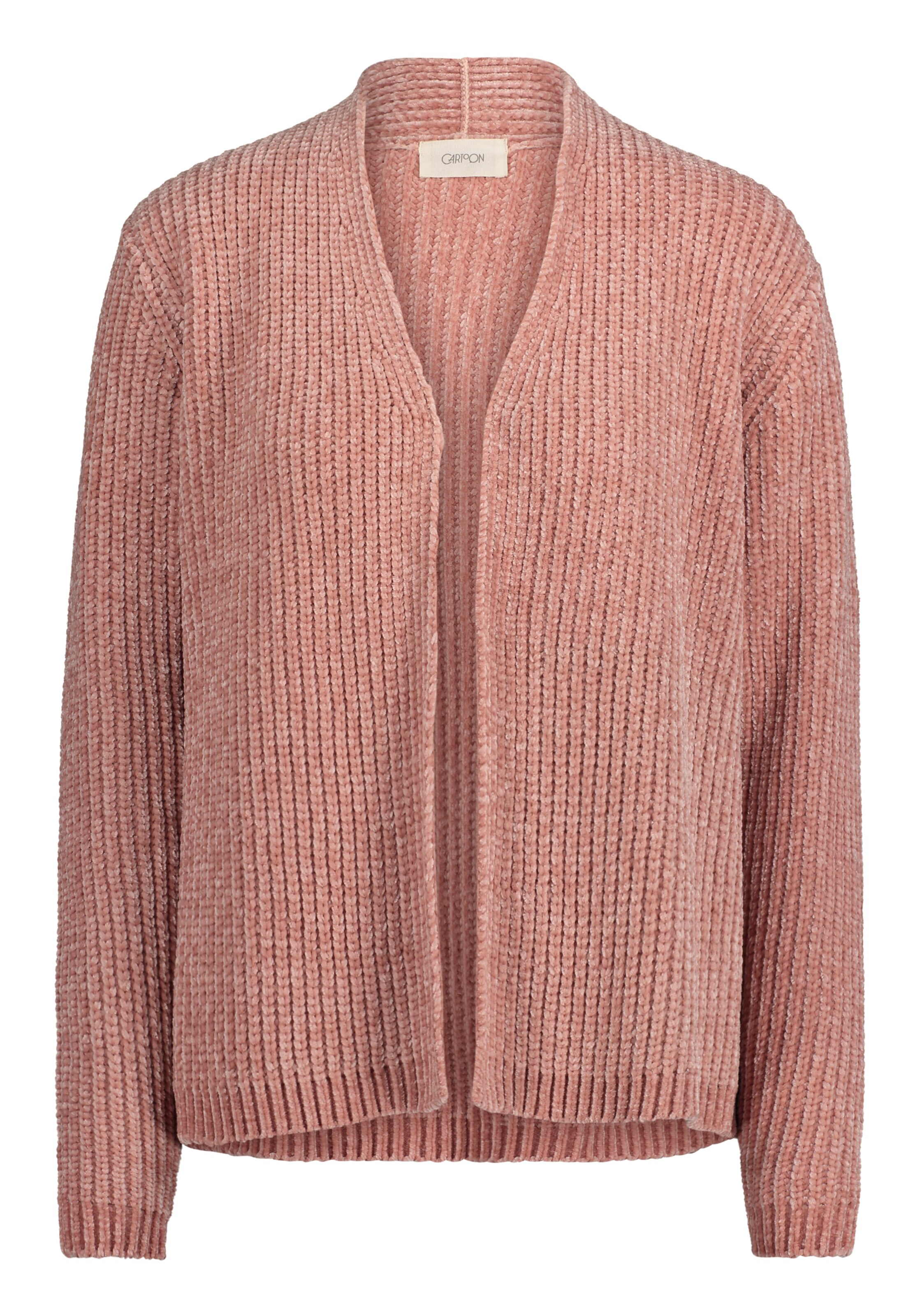 Cartoon - Gebreid vest in de kleur Oudroze