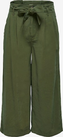 ONLY Wide leg Pleat-Front Pants 'Aminta-Aris' in Green: front