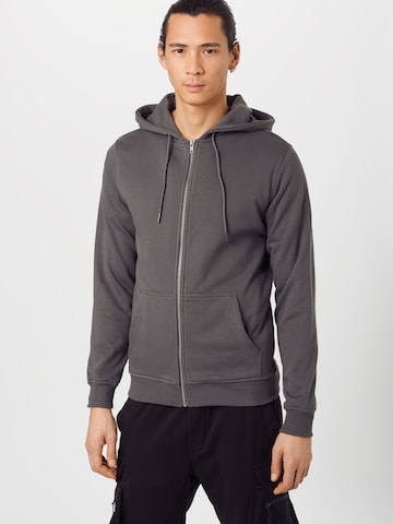 Urban Classics Zip-Up Hoodie in Grey: front