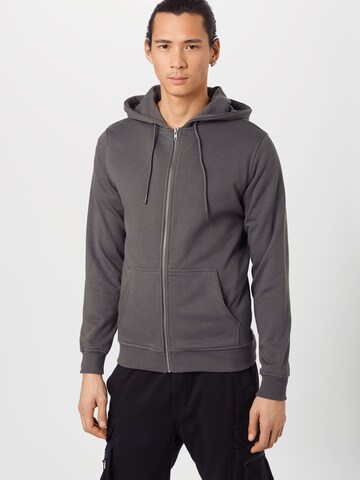 Urban Classics - Sudadera con cremallera en gris: frente