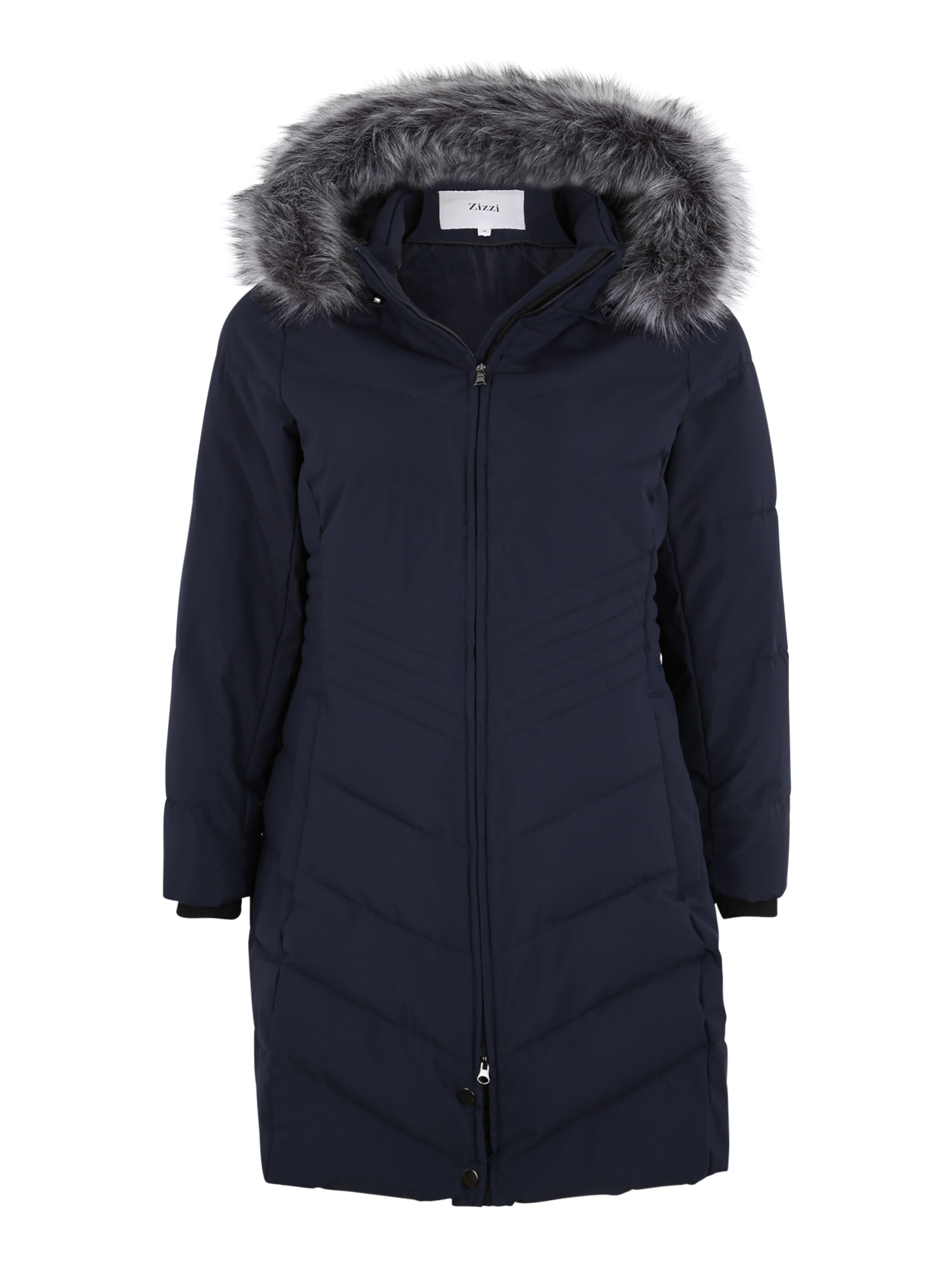 Zizzi - Wintermantel 'MLUXA' in de kleur Nachtblauw