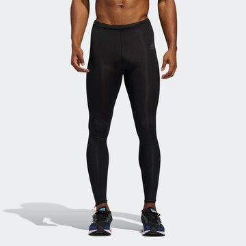 ADIDAS SPORTSWEAR Skinny Workout Pants 'Own the Run' in Black: front