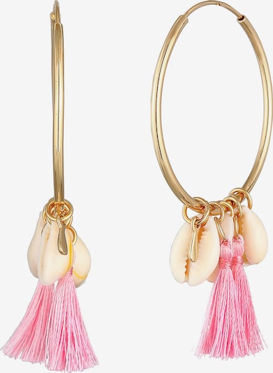 ELLI Ohrringe 'Tassel' in gold / pink, Produktansicht
