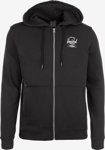 Herschel Zip-Up Hoodie in Black: front