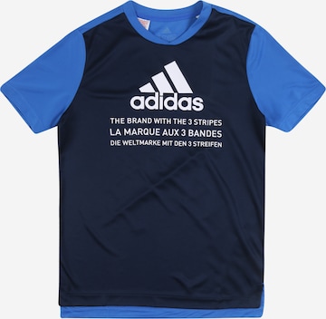 ADIDAS PERFORMANCE Funkcionalna majica | modra barva: sprednja stran