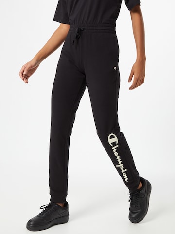 Champion Authentic Athletic Apparel Tapered Pants in Black: front