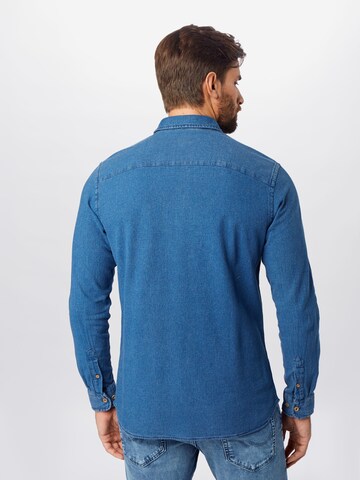 JACK & JONES Regular Fit Hemd 'JAQUES' in Blau