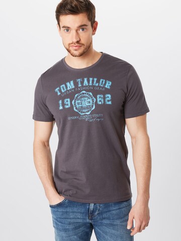 Coupe regular T-Shirt TOM TAILOR en gris : devant