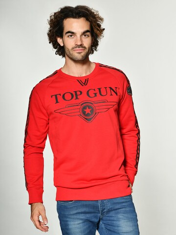 TOP GUN Sweatshirt ' Streak ' in Red: front