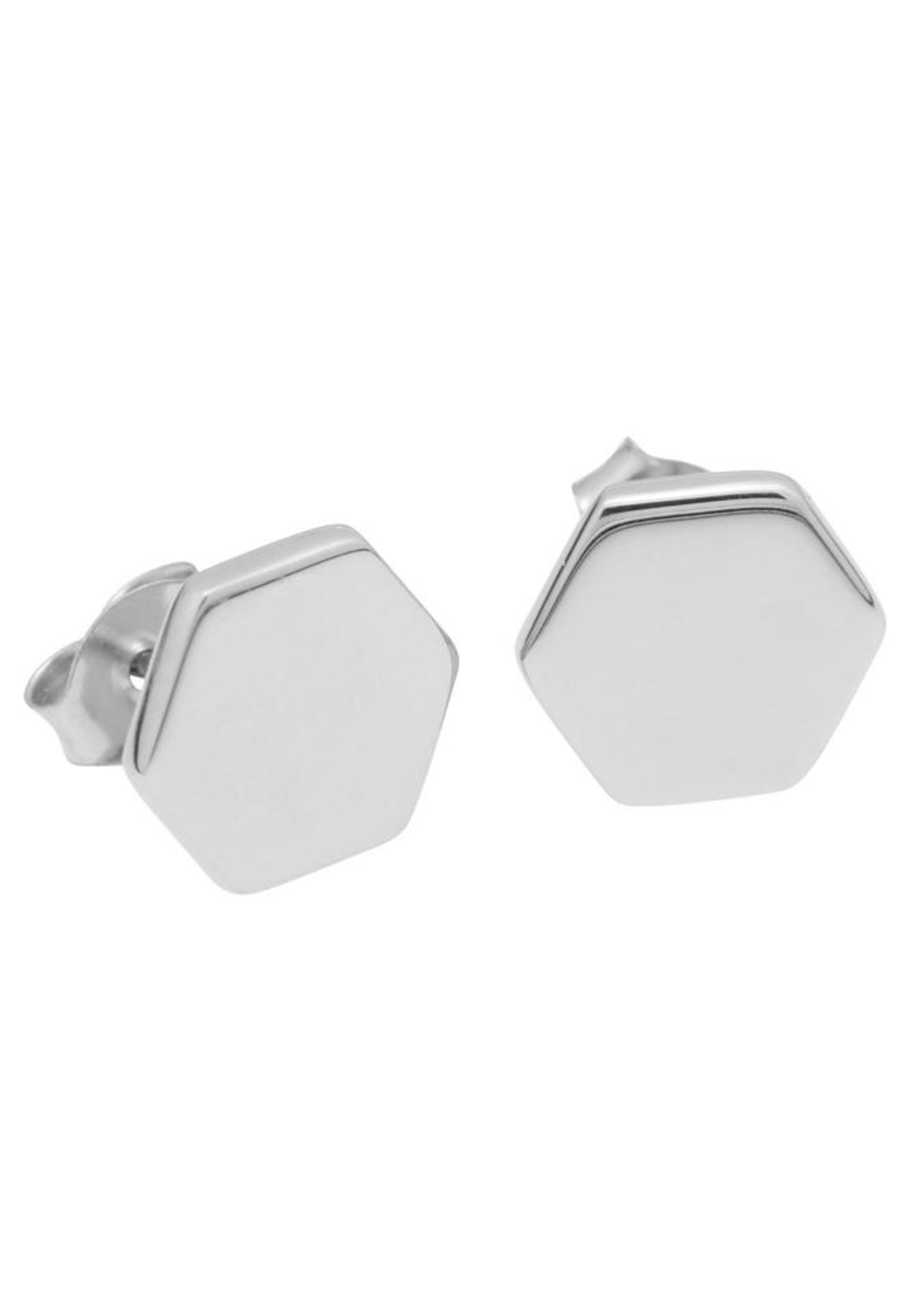 FIRETTI Earrings 'Sechseck' in Silver: front