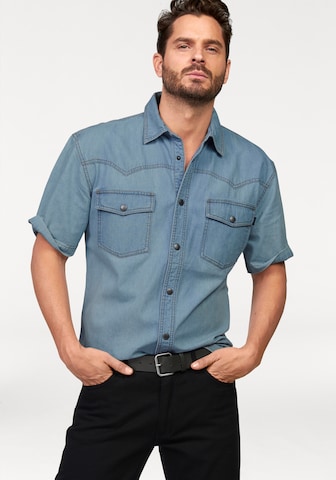 ARIZONA Regular fit Button Up Shirt in Blue: front