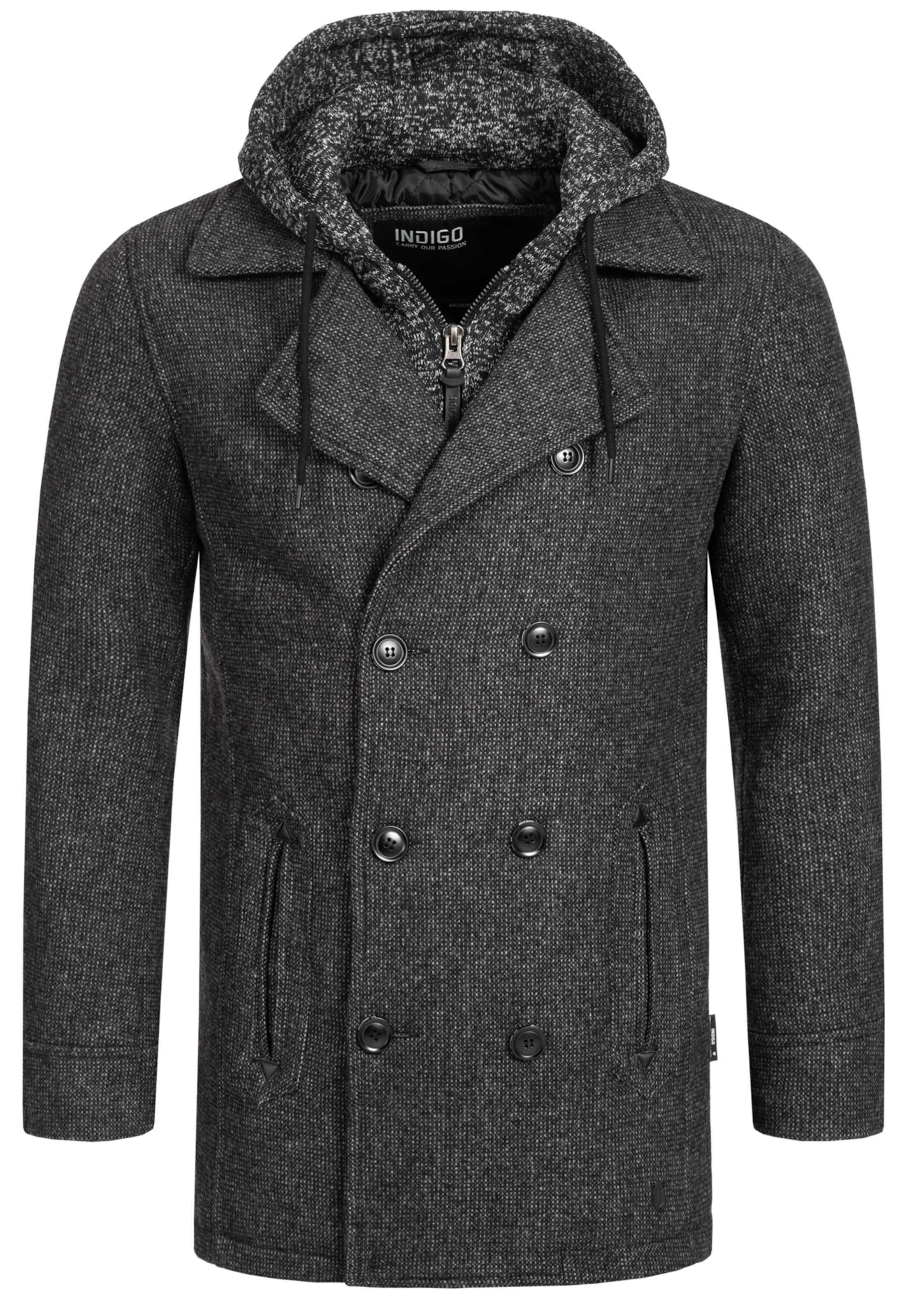 INDICODE JEANS Wollmäntel 'Cliff Jacke' in Schwarz: Vorderseite