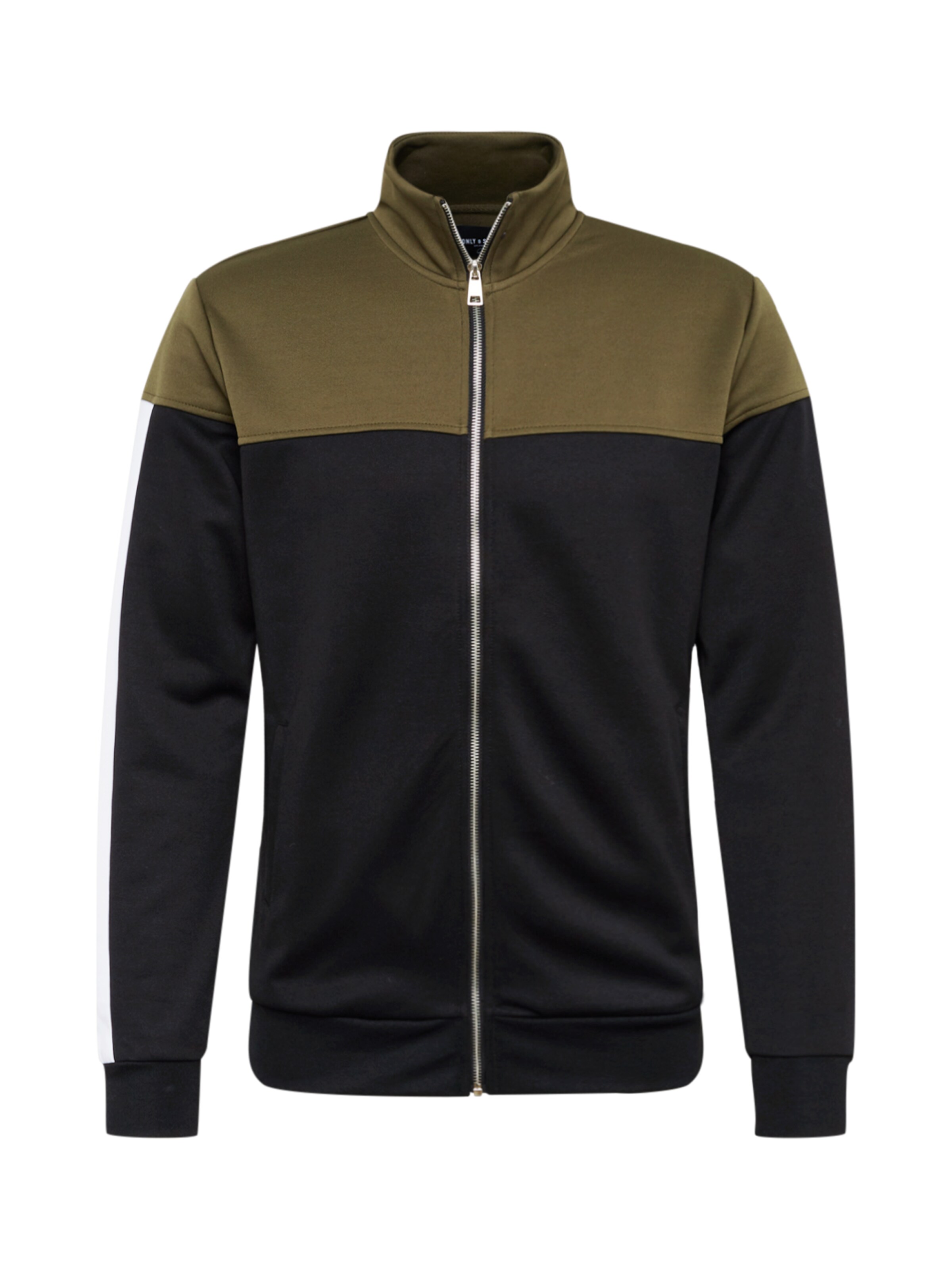 Only & Sons - Sweatvest 'ONSMAIN ZIP SWEAT' in de kleur Olijfgroen