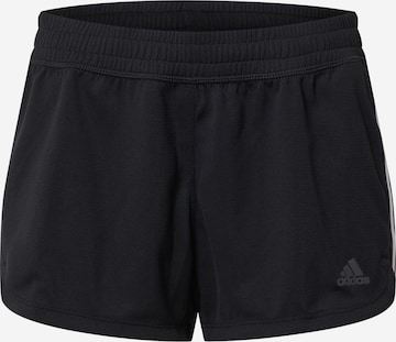 juoda ADIDAS SPORTSWEAR Standartinis Sportinės kelnės 'Pacer 3-Stripes ': priekis