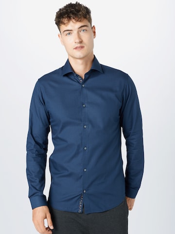 JACK & JONES - Slim Fit Camisa 'Blaviggo' em azul: frente