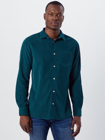 JACK & JONES Regular fit Overhemd 'Kelvin' in Groen: voorkant