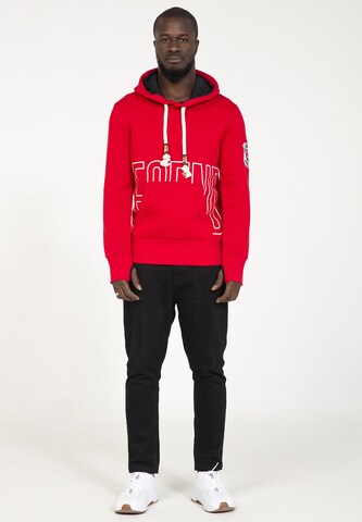 Sweat-shirt PLUS EIGHTEEN en rouge : devant