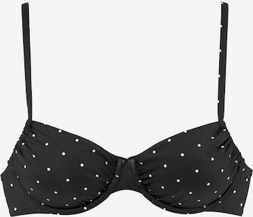 LASCANA T-shirt Bikini Top in Black: front