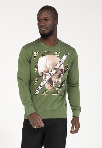 Sweat-shirt PLUS EIGHTEEN en vert : devant