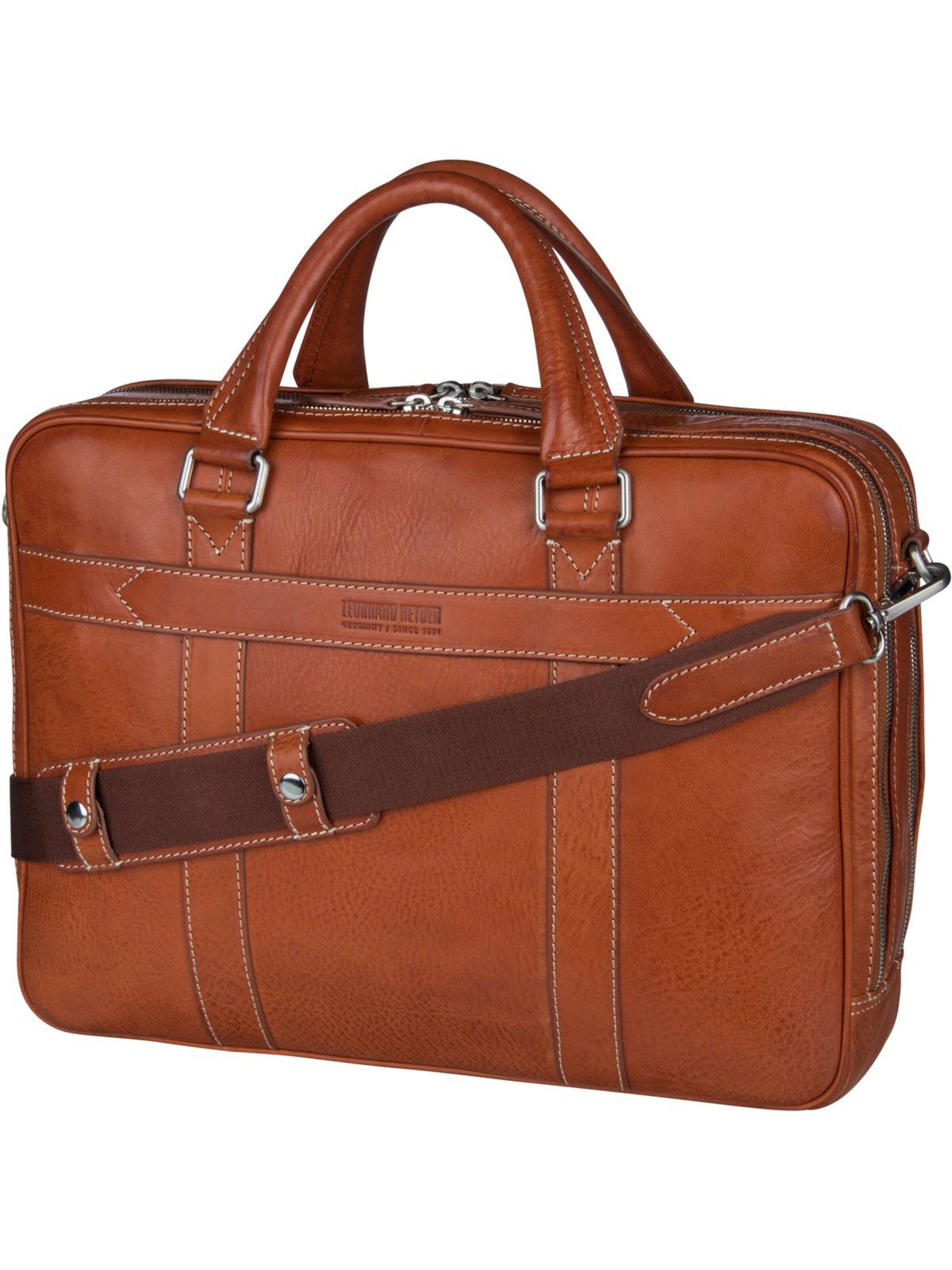 LEONHARD HEYDEN Laptoptas 'Bergamo' in Bruin