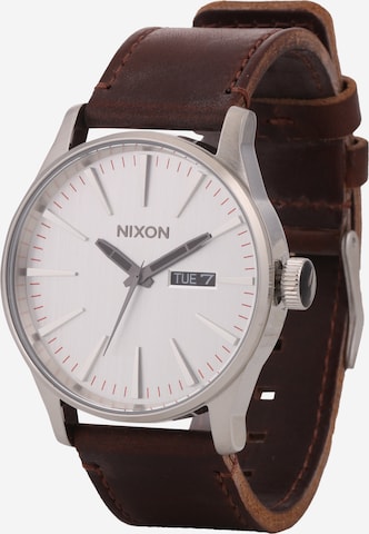 Nixon Analogové hodinky 'Sentry Leather' – hnědá