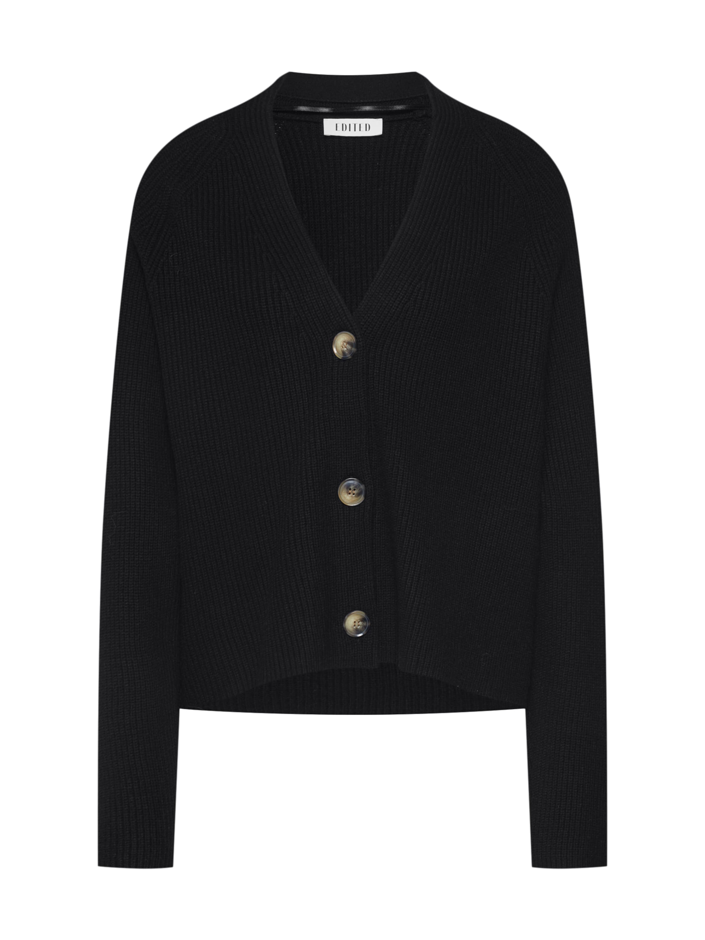 EDITED Strickjacke &#x27;Logan&#x27; in Schwarz: Vorderseite