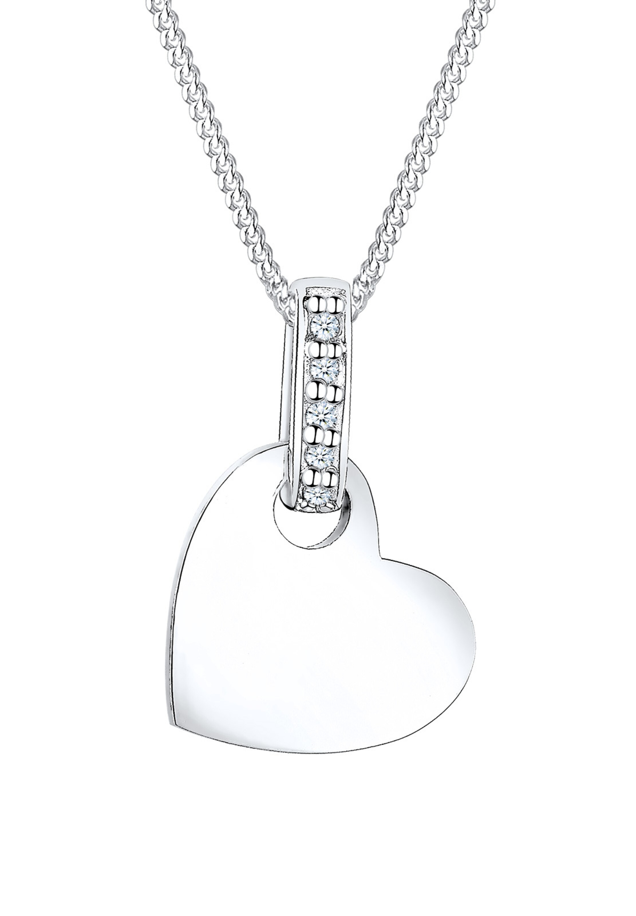 Elli DIAMONDS Ketting 'Herz' in Zilver