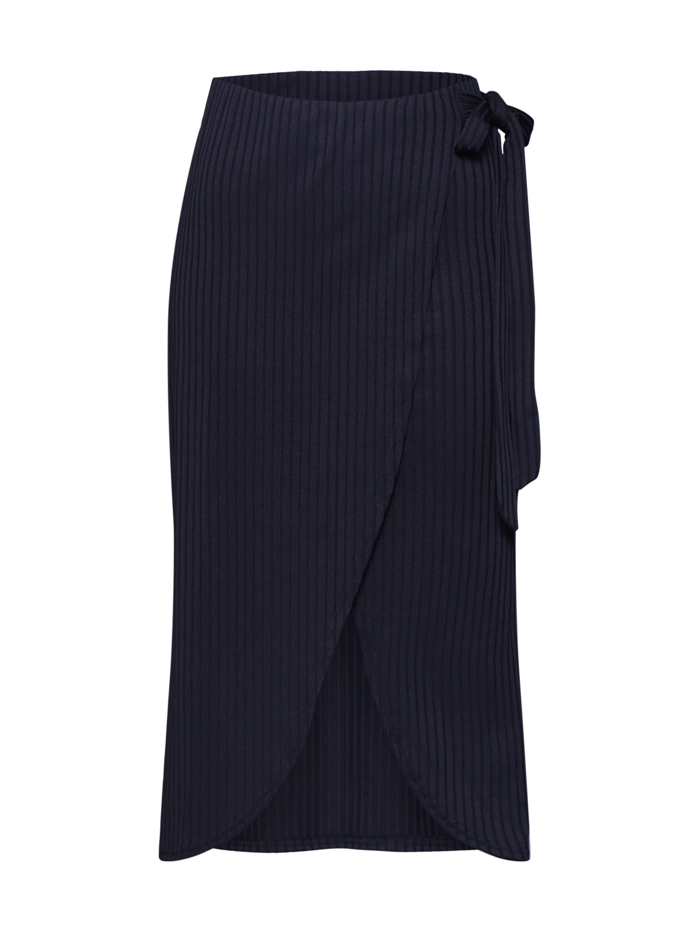 NEW LOOK - Rok 'RIB MIDI WRAP SKIRT' in de kleur Zwart