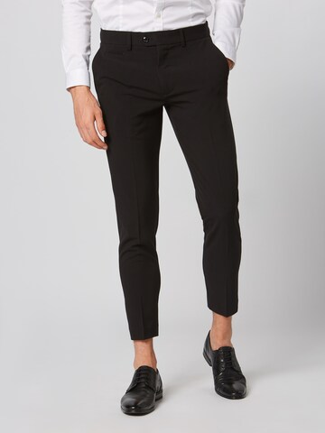 Lindbergh Slim fit Trousers with creases 'Club' in Black