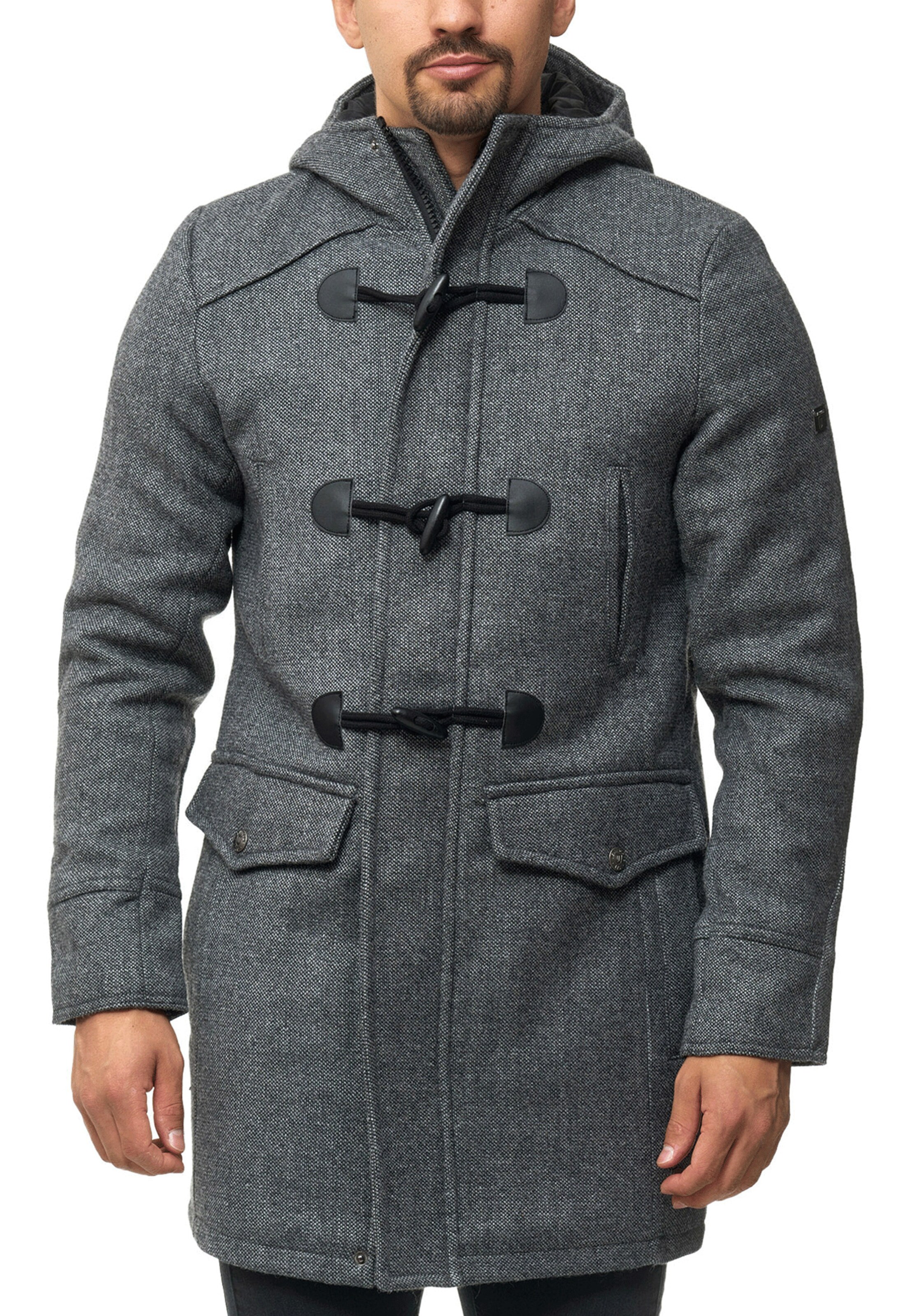 INDICODE JEANS Between-Seasons Coat in Grey