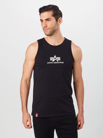 ALPHA INDUSTRIES Regular Fit Tanktop in Schwarz: predná strana