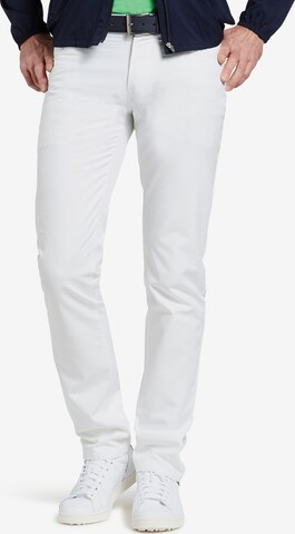 Meyer Hosen Regular Chino Pants 'Augusta' in White: front