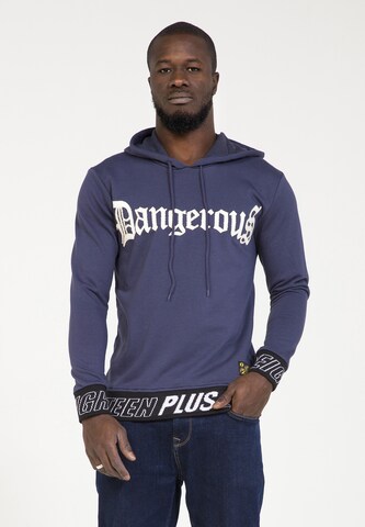 Sweat-shirt PLUS EIGHTEEN en bleu : devant