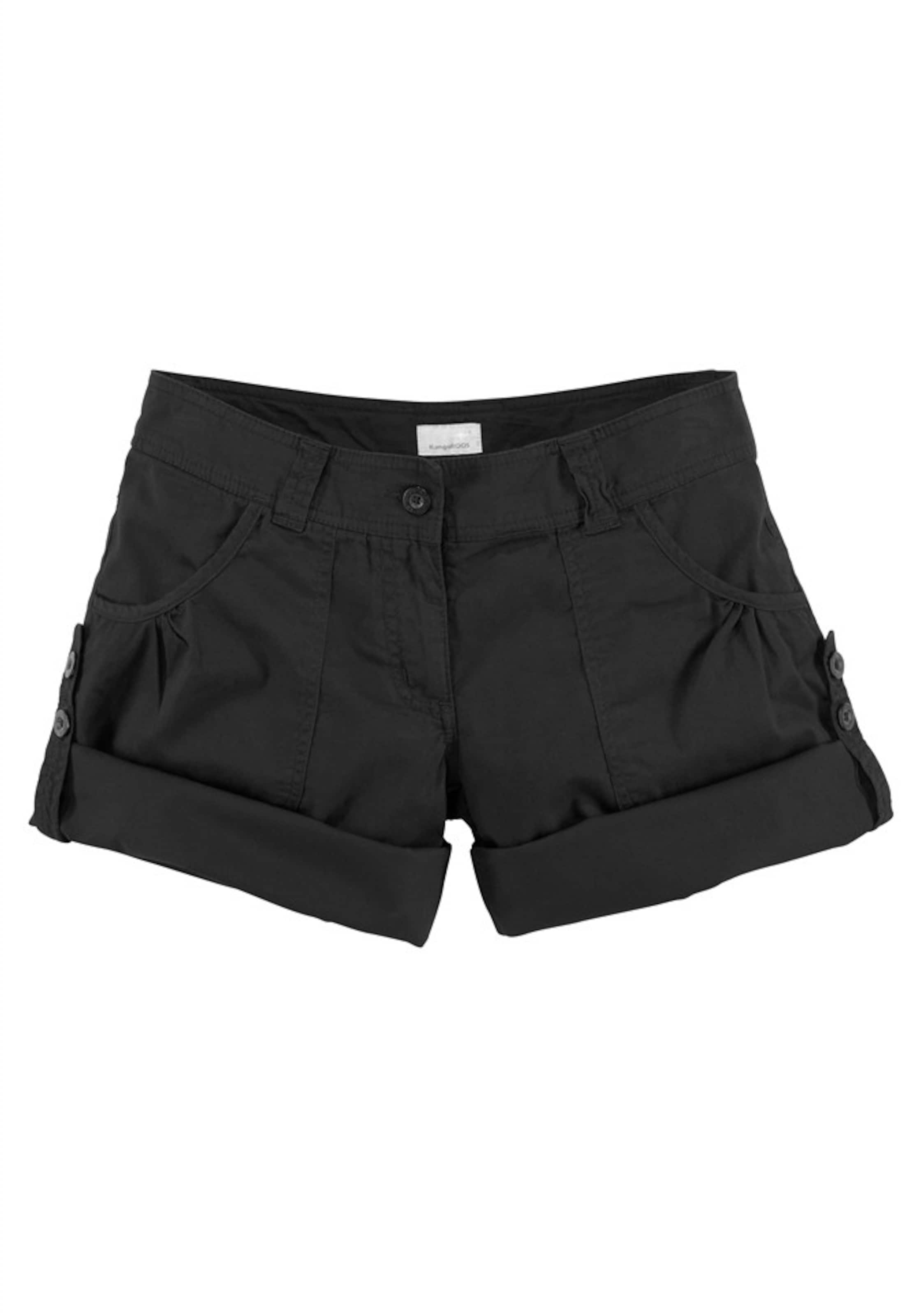 KangaROOS Regular Shorts in Schwarz: Vorderseite