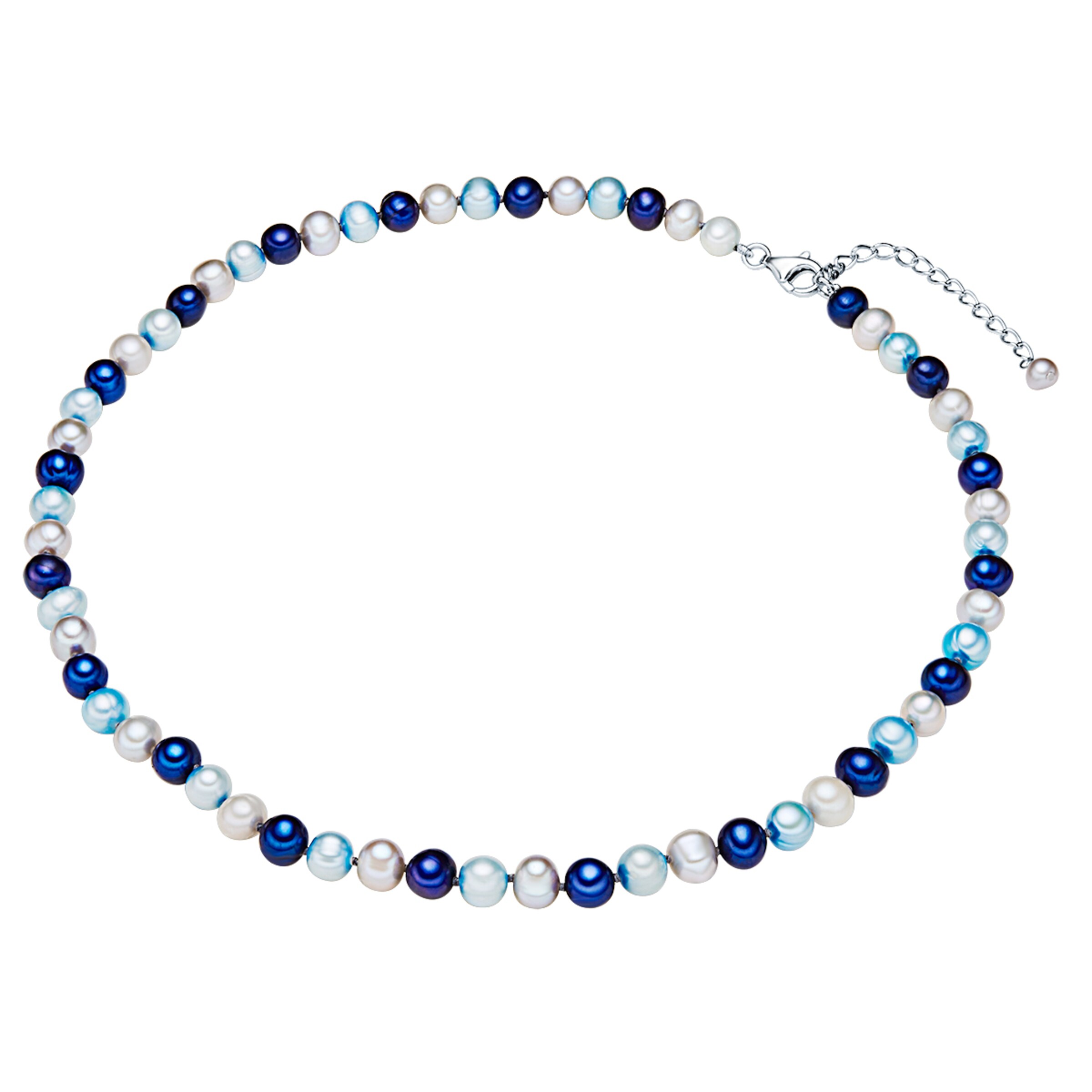 Valero Pearls Necklace in Blue: front