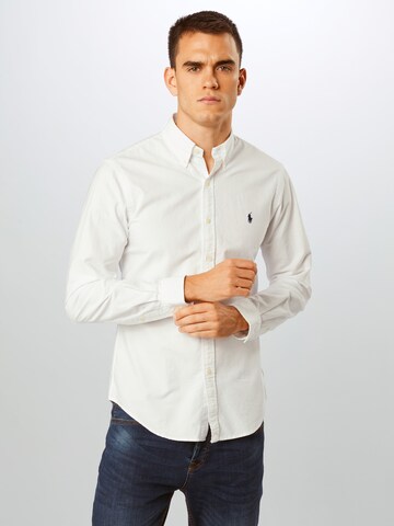 Coupe slim Chemise business Polo Ralph Lauren en blanc : devant