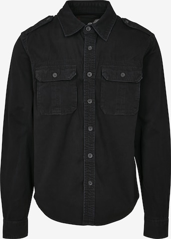 Brandit Button Up Shirt in Black: front