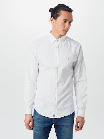 JOOP! Jeans Regular fit Button Up Shirt 'Haven' in White: front