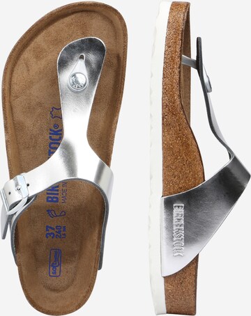 BIRKENSTOCK Zehentrenner 'Gizeh' in Silber: bočná strana