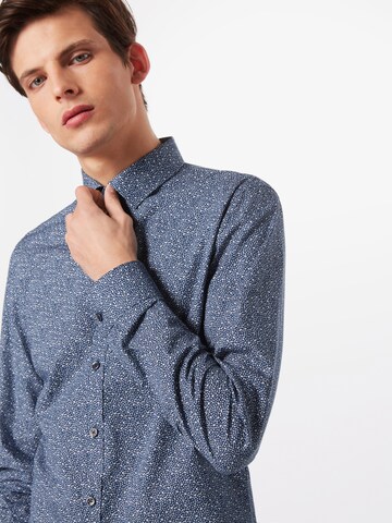 OLYMP Slim fit Overhemd 'No. 6' in Blauw