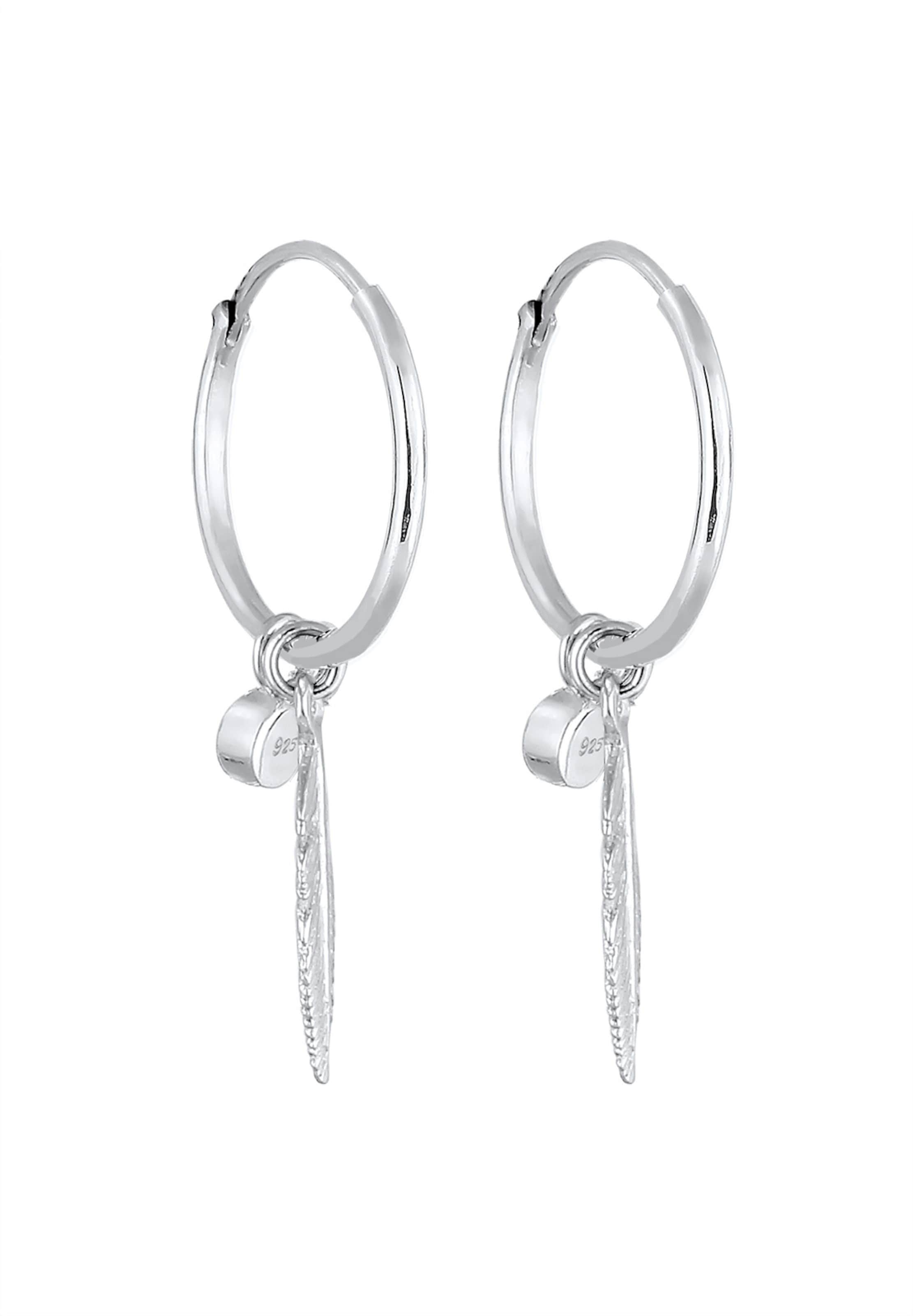 ELLI Uhani 'Feder' | srebrna barva