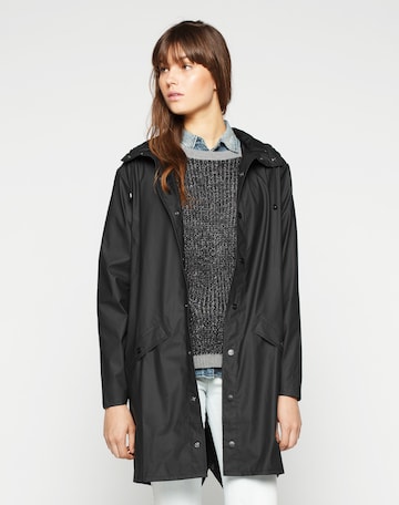 RAINS Between-Seasons Coat in Black: front