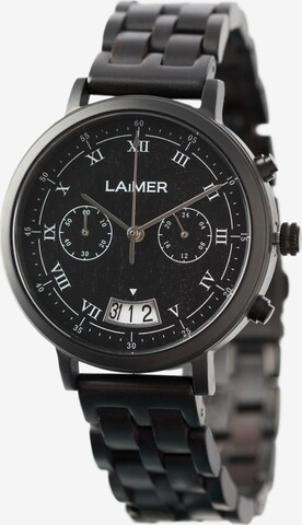LAiMER Analog Watch 'Lucio' in Black: front