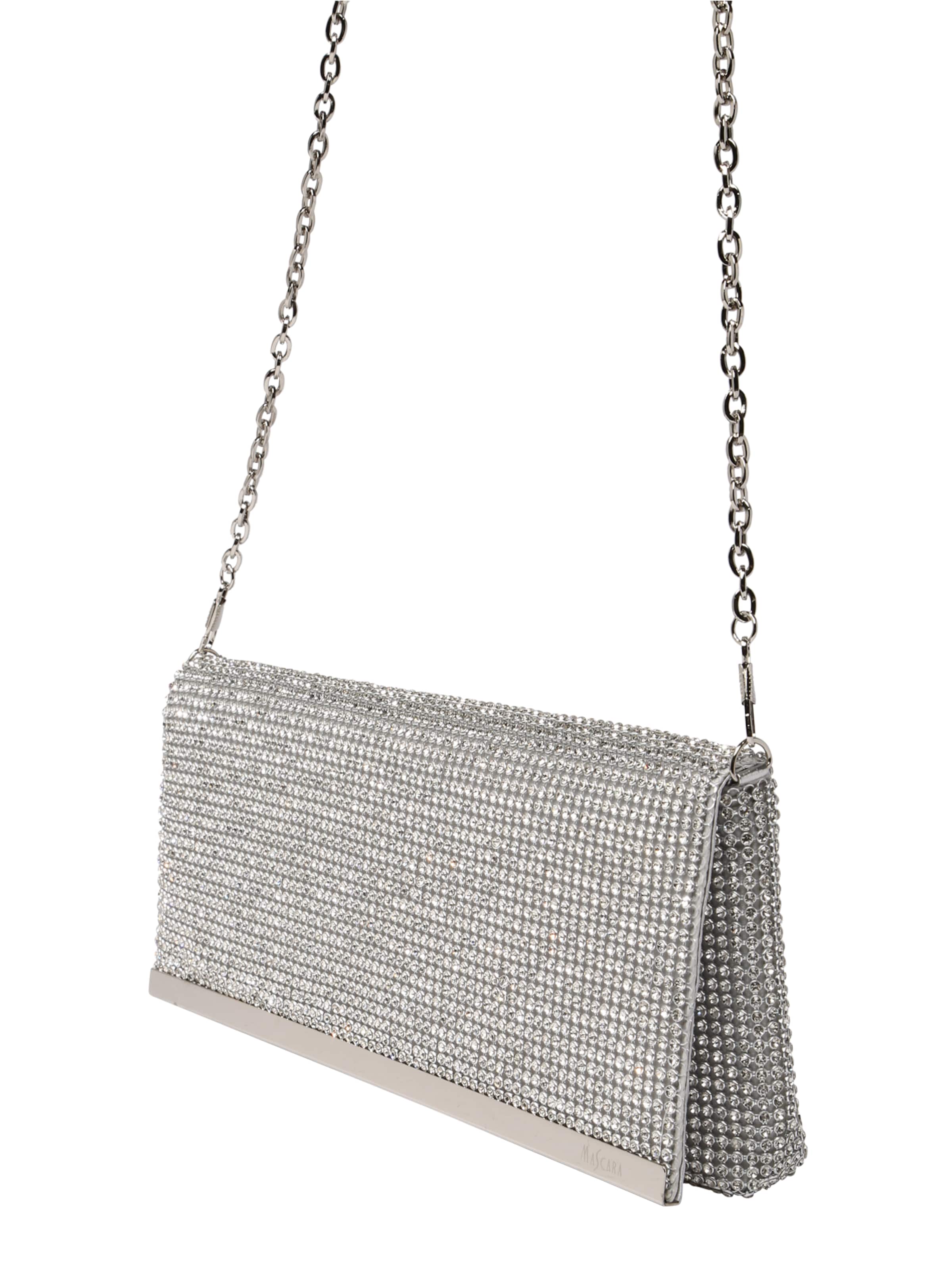 mascara Clutch 'SOFT FOLD DIAMONDS' i sølv: side