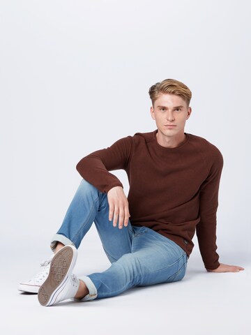 JACK & JONES Klasický střih Svetr 'Hill' – hnědá