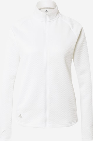 ADIDAS GOLF - Sudadera con cremallera deportiva en blanco: frente