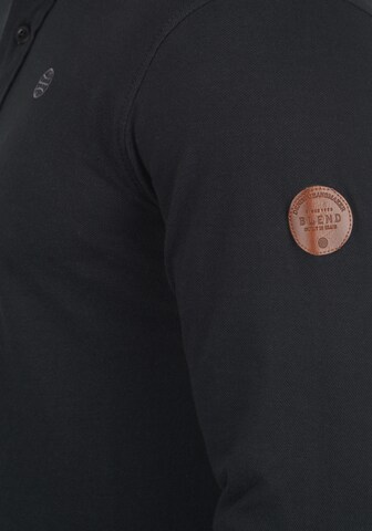 BLEND Langarm-Poloshirt 'Ralle' in Schwarz