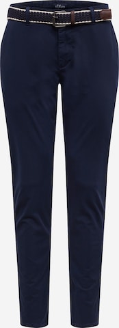 s.Oliver Slimfit Chino in Blauw: voorkant